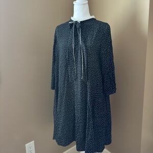 Zara Black Dress with White Polka Dots